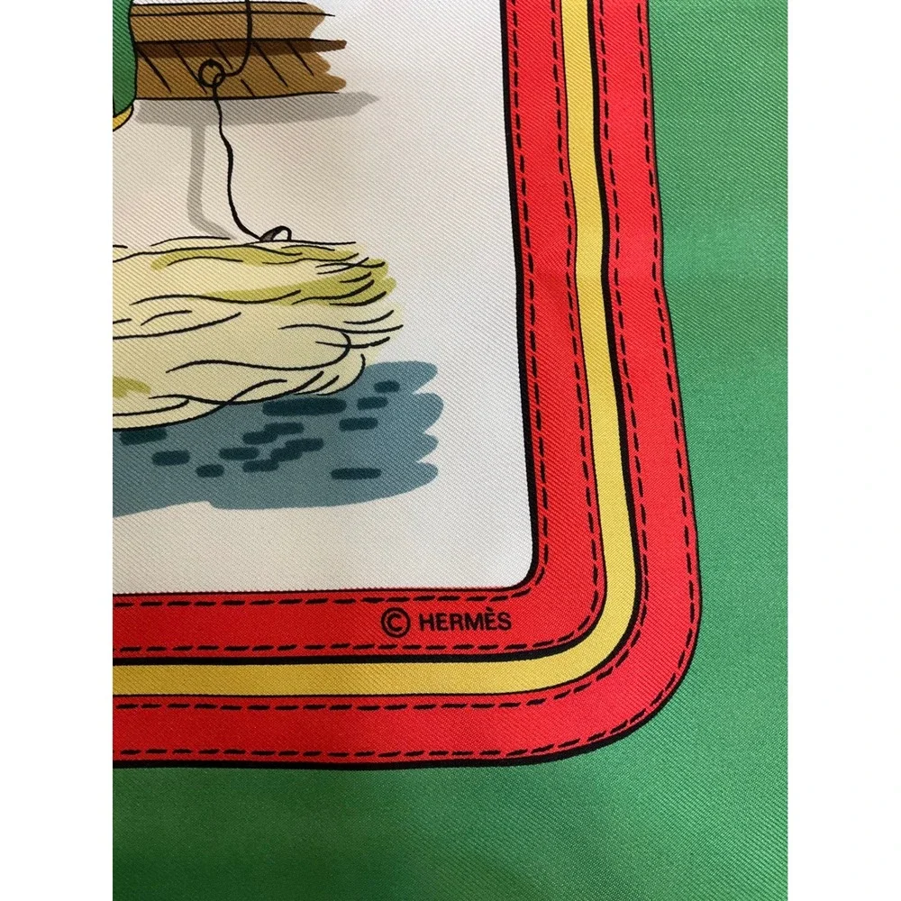 Hermès Carré Ecuries Silk Scarf Stables‎ Green Equestrian Horse Stalls Heritage